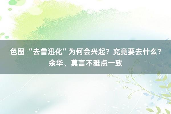 色图 “去鲁迅化”为何会兴起？究竟要去什么？余华、莫言不雅点一致