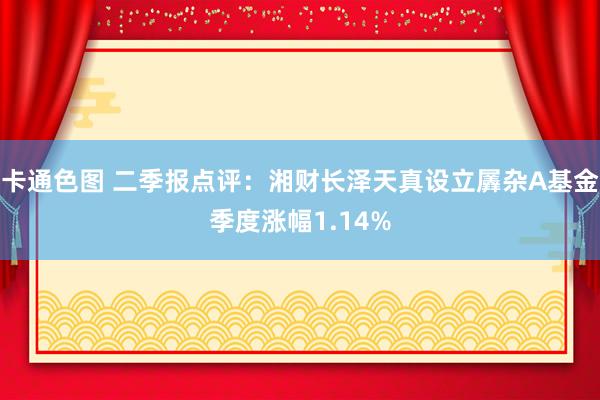 卡通色图 二季报点评：湘财长泽天真设立羼杂A基金季度涨幅1.14%