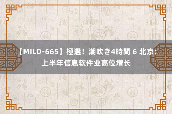 【MILD-665】極選！潮吹き4時間 6 北京：上半年信息软件业高位增长