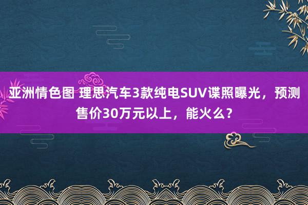 亚洲情色图 理思汽车3款纯电SUV谍照曝光，预测售价30万元以上，能火么？