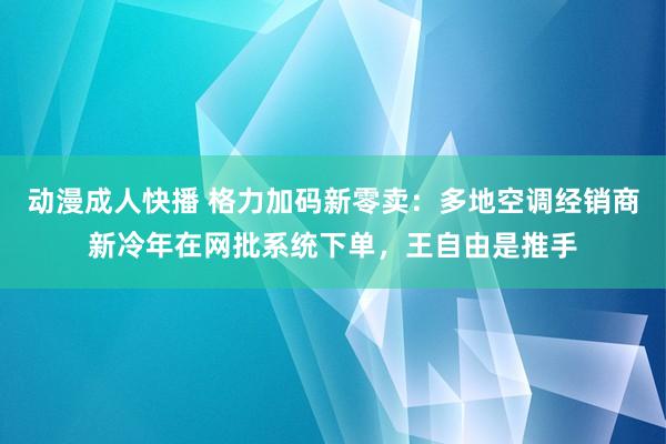 动漫成人快播 格力加码新零卖：多地空调经销商新冷年在网批系统下单，王自由是推手