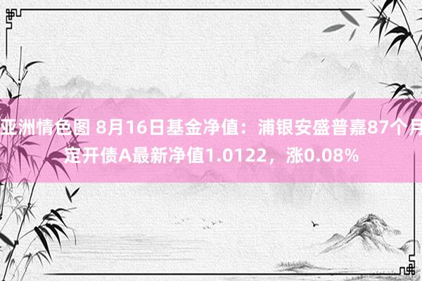 亚洲情色图 8月16日基金净值：浦银安盛普嘉87个月定开债A最新净值1.0122，涨0.08%