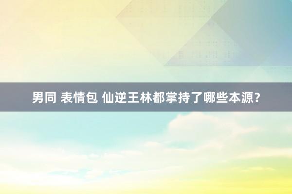 男同 表情包 仙逆王林都掌持了哪些本源？