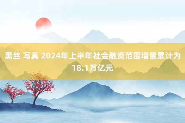 黑丝 写真 2024年上半年社会融资范围增量累计为18.1万亿元