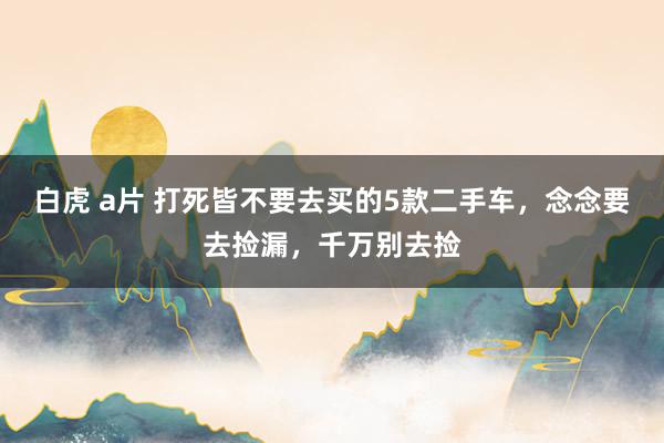 白虎 a片 打死皆不要去买的5款二手车，念念要去捡漏，千万别去捡