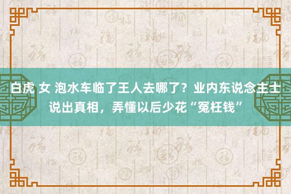 白虎 女 泡水车临了王人去哪了？业内东说念主士说出真相，弄懂以后少花“冤枉钱”