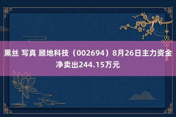 黑丝 写真 顾地科技（002694）8月26日主力资金净卖出244.15万元